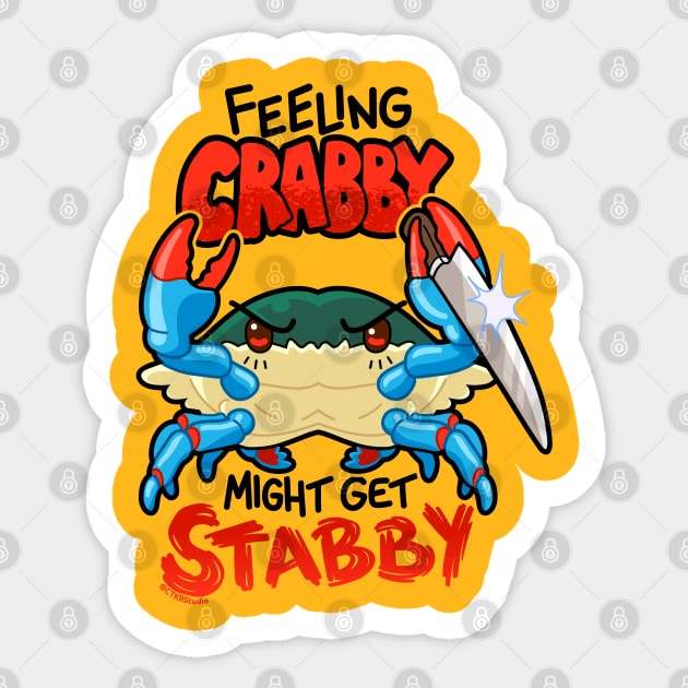 Feeling Crabby Might Get Stabby Sticker by CTKR Studio